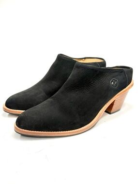 Poppy Barley Black Suede "The Heeled Mule" | 8.5